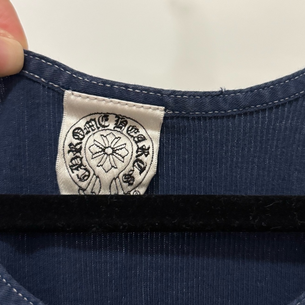 Chrome Hearts Navy Ribbed Cross Tank - Picture 3 of 6
